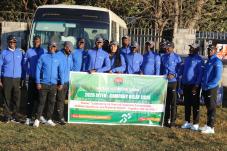 National Assembly of Zambia staff poses for a group photo during the 2026 Inter-Company Relay at the Lusaka, Showgrounds.