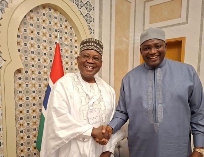 CPA Chairperson, Dr. Christopher Kalila, MP shares a light moment with His Excellency, President Adama Barrow
