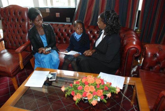 The First Deputy Speaker with Abigail and Ms Ireen Kabeke Banda, ZNBC Radio 2 Staffer