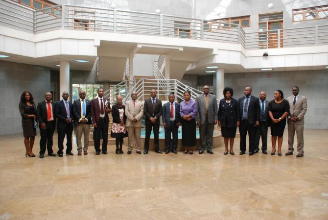 Staff of the the National Assembly and Zambia National Broadcasting Corporation (ZNBC) pose for a group picture after the signing ceremony